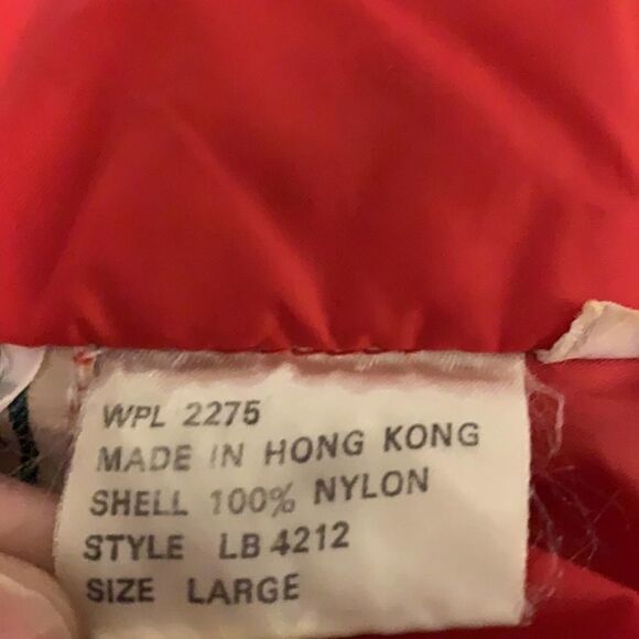 Vintage LL BEAN Red Windbreaker Aspen Anorak Sz L - Picture 7 of 10